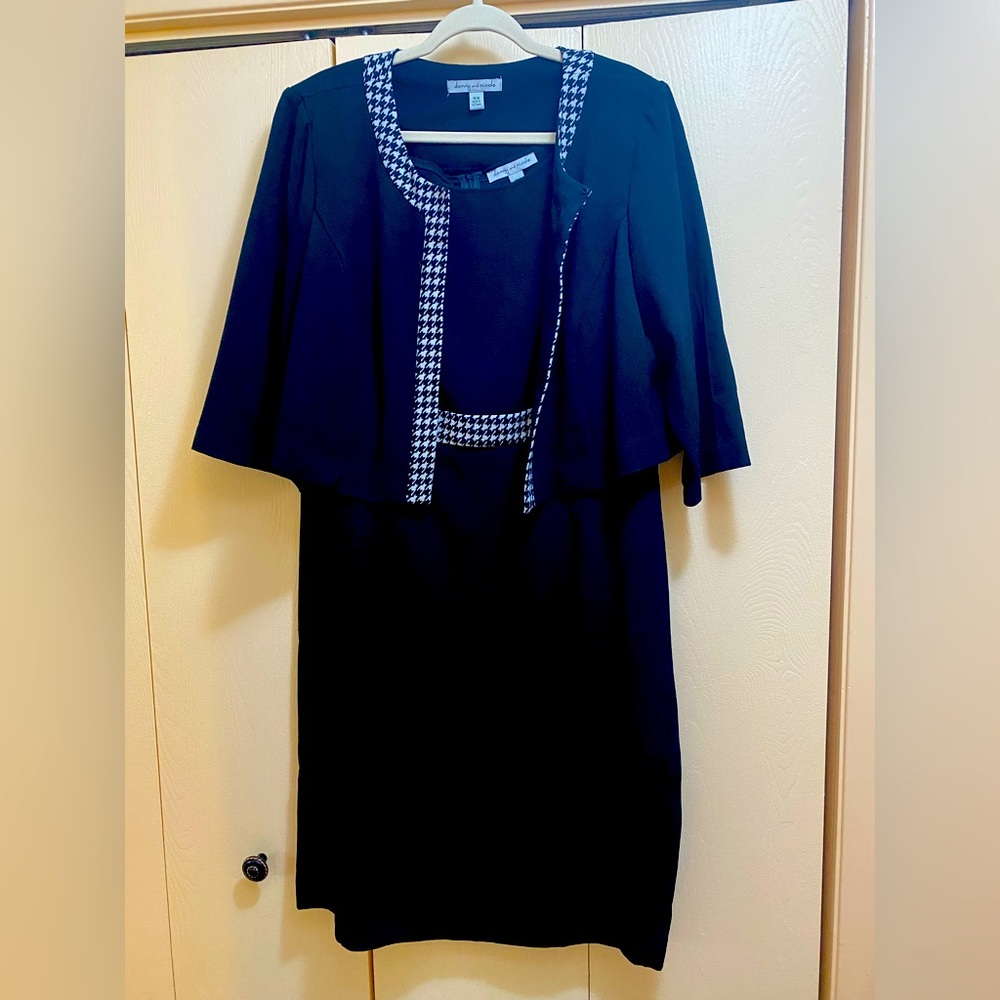Danny and Nicole black dress with matching jacket.  Houndstooth accents.  16W